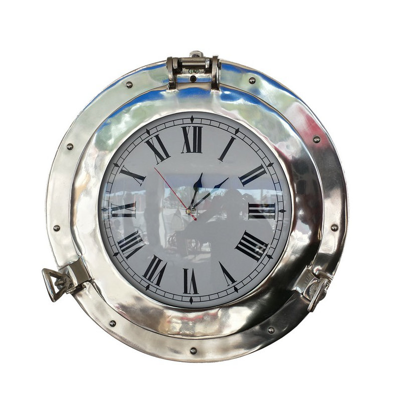 Horloge 12 po hublot, Chrome