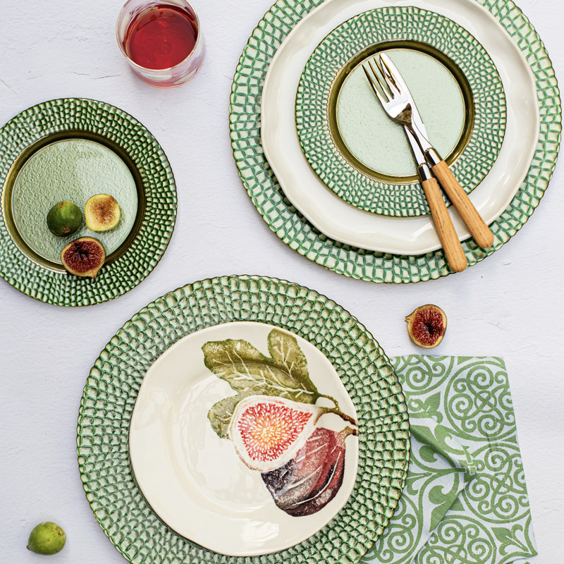 Pelli Glass Salad Plate, Green