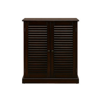 Armoire à chaussures avec 5 tablettes, portes design pour l'esthétique et la ventilation, réglable en bois massif +, 30 po de profondeur, 15 de largeur, 34,5 de hauteur avec portes à tablettes, rangement organisé, profondeur, largeur, hauteur