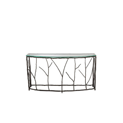 Antico 55.31'' Glass Top Console Table