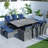 Jarhia 10 - Person Wicker Patio Dining Set with Rectangular Table , Cushions Included-71663843-72041103
