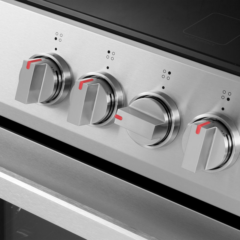 Cosmo 30 in. Stellar Collection 5.0 cu. ft. Electric Range with 4 Burner Glass Cooktop and Convection Oven in Stainless Steel