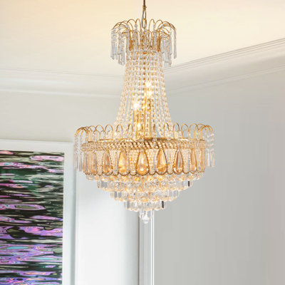 14-light Dimmable Luxrious Gold Crystal Chandelier
