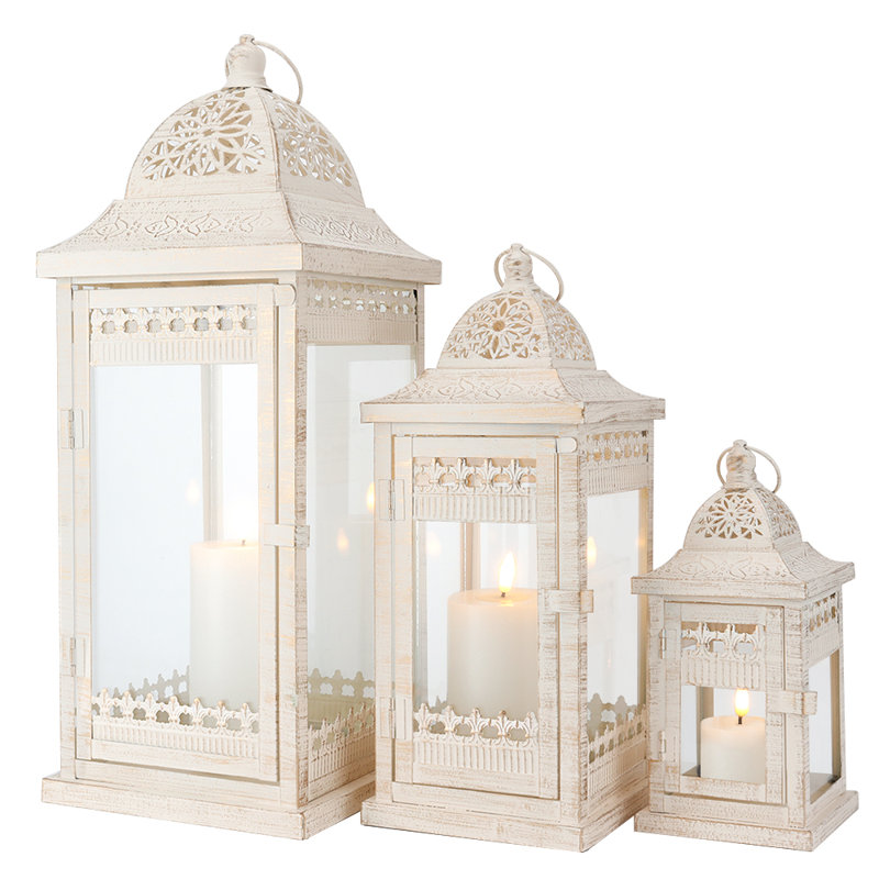 Ensemble de lanternes de table 3 pièces, Blanc