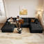 Canapé modulaire en forme de U de 136 po avec méridienne en forme de U, canapé sans dossier en velours côtelé avec repose-pieds, canapé en mousse à mémoire de forme dans une boîte avec siège profond pour le salon, aucun assemblage requis (vert, méridienne)