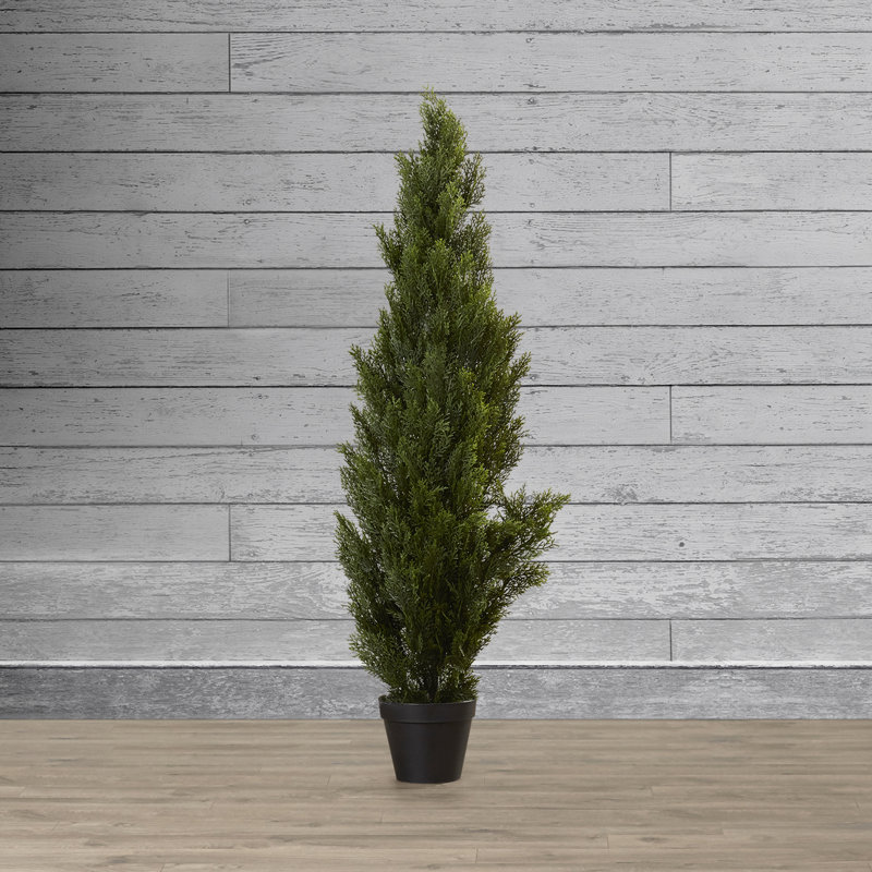 Cèdre artificiel en pot, H 60 po x l 19 po x P 19 po