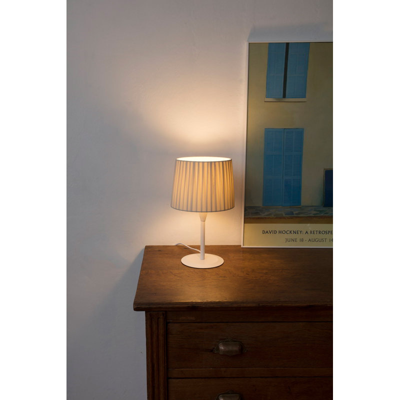 Mini lampe de table Samba, Blanc, Beige, H 17,5 po x l 8,5 po x P 8,5 po