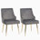 Ensemble de 2 chaises d'appoint modernes capitonnées verticales, chaises d'appoint rembourrées et rembourrées