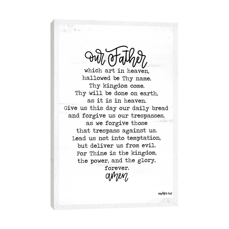 Lord's Prayer by Imperfect Dust - Print on Canvas, 101.6 cm H x 66.04 cm W, White Framed Canvas