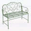 Banc de jardin élégant avec dossier décoratif recourbé, siège double et fabrication en fer résistant aux intempéries pour une assise confortable