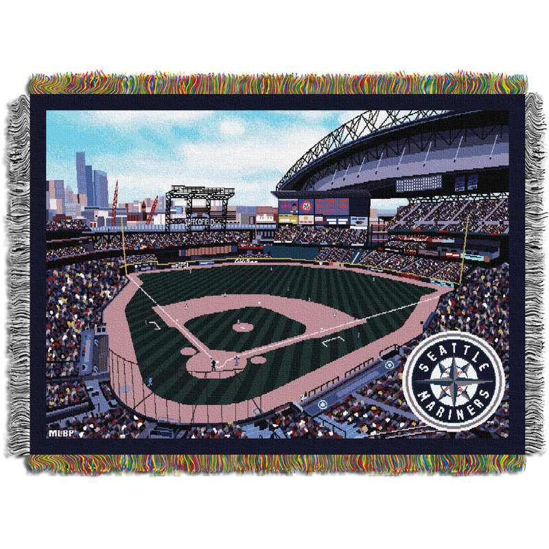 Jeté MLB Seattle Mariners, décor de baseball Safeco Park Stadium, 48 x 60 pouces