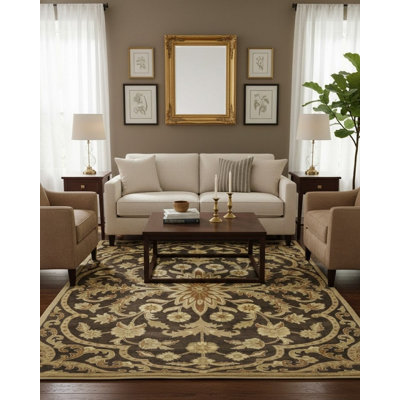 Desuan Performance Wool Floral Indoor Rug