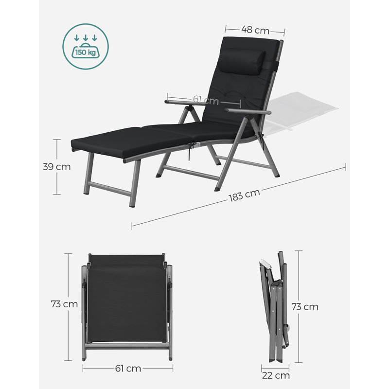 Caitlynd Folding Recliner Chair, Black