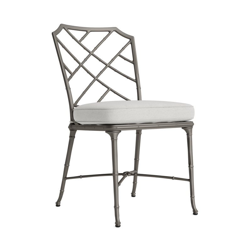 Calcutta Outdoor Dining Side Chair, Mica, Fusion Dove, White