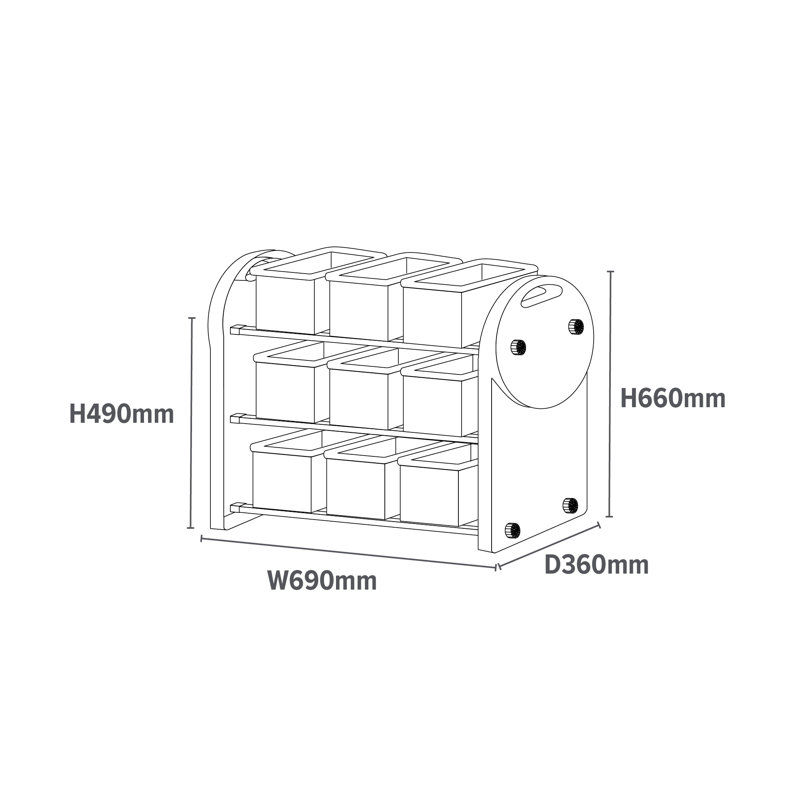  Nine Bin Storage Organiser