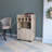 Wood Bar Cart With Built-In Bottle Holders And Smooth Wheels Dining Room Multiple Compartments Accessibility-776223611
