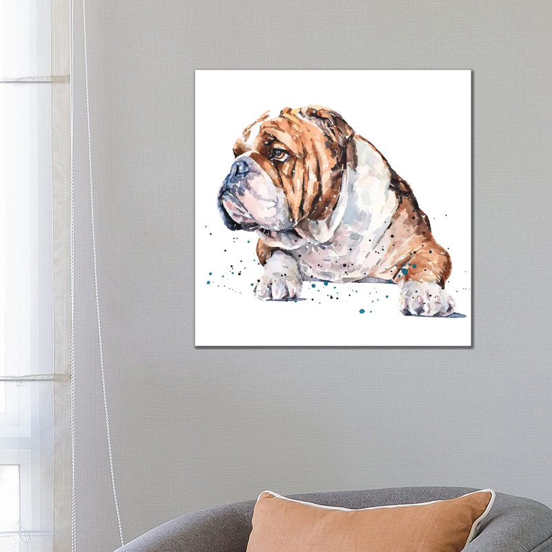 English Bull Dog - Wrapped Canvas Painting, 66.04 cm H x 66.04 cm W