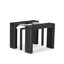 4A6E5D2FA6B24F41BBD6EDBAFA430A05 - Ensemble de 4 tables de cuisine - 1 table rectangulaire, 1 table basse et 2 bancs, noir brossé.-1883461228