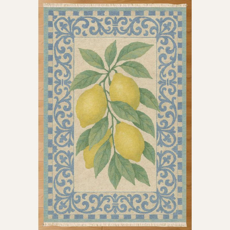 Sicilian Lemon Branch & Blue Scroll Runner