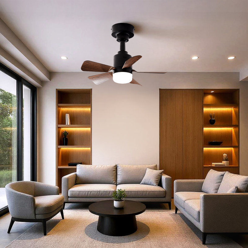 Ceiling Fan with LED Lights, Brown