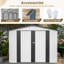 Remise de rangement extérieure, rangement pour outils en métal avec portes verrouillables et structure à cadre actualisé, grande remise de jardin en métal pour la cour arrière, pelouse de patio-113767376-113767377