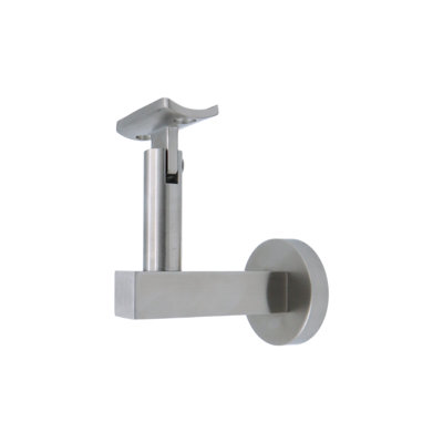 Support de main courante en béton avec rosette ronde et plaque incurvée