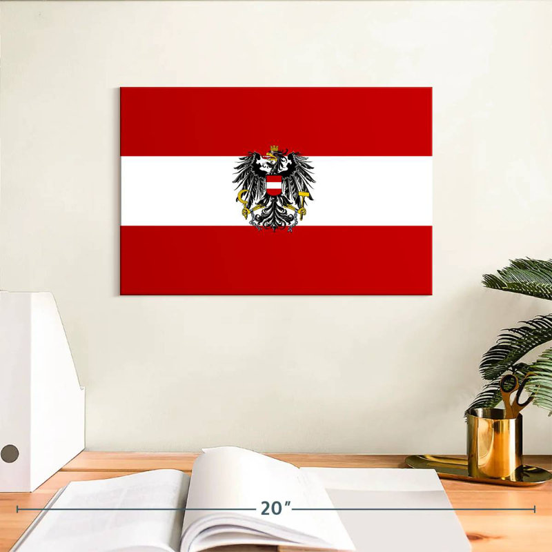 Drapeau de l'Autriche, H 8 po x l 12 po
