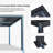 Gray Outdoor Louvered Aluminum Pergola-90611419