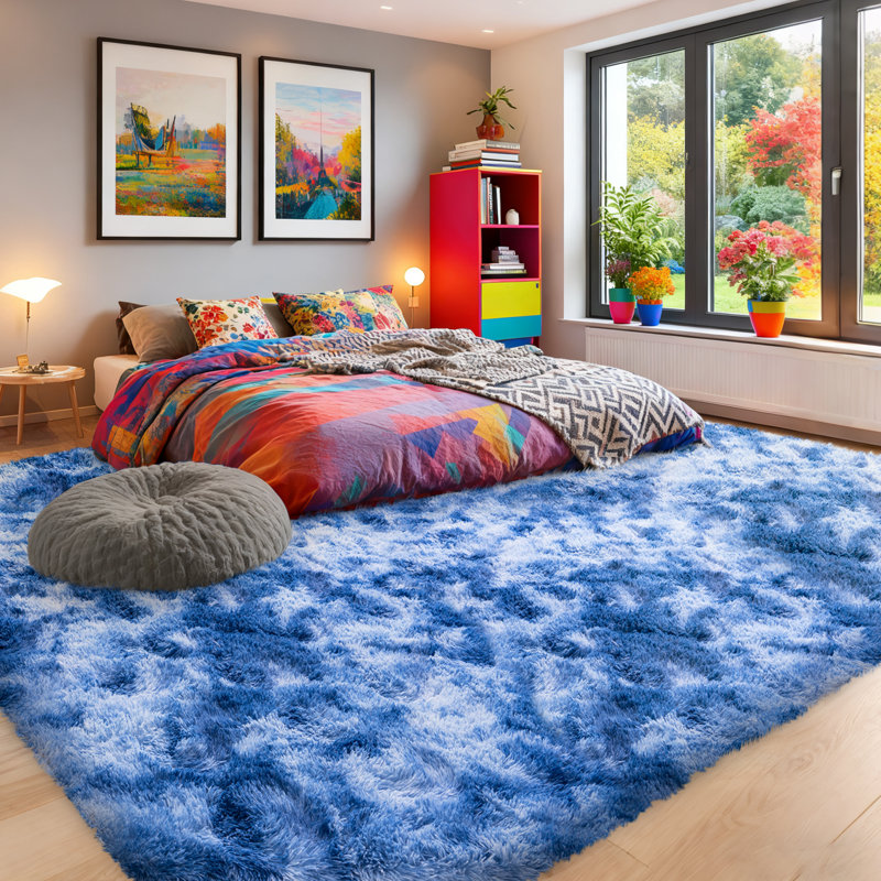 Silk-Cloud Series - Sleek Premium Velvet Area Rug, Ultra-Smooth Touch Silky Microfiber, Non-Slip & Shed-Free Minimalist Shag Rug for Bedroom