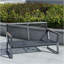 Ensemble de meubles de patio 4 pièces, ensemble de conversation en aluminium, ensemble de canapé de jardin extérieur avec fauteuils, causeuse, table basse et coussins centraux, gris foncé