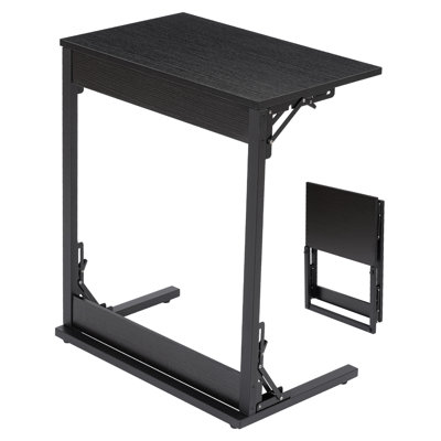 Folding C Shaped End Table, Couch Tv Tray Table For Living Room