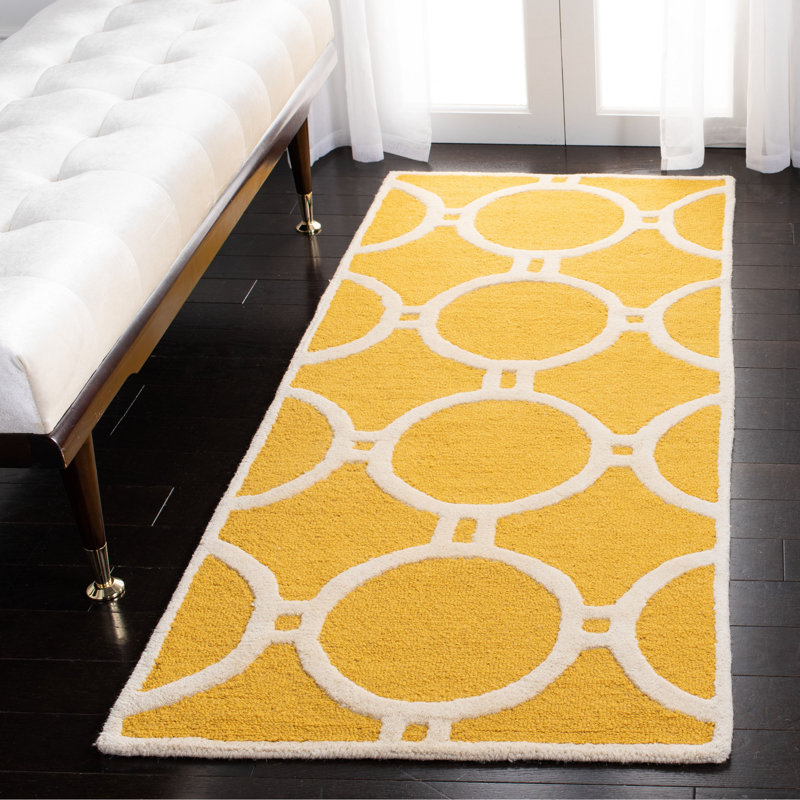 Sanyla Hand Tufted Wool Geometric Rug, Runner 2'6" x 6'