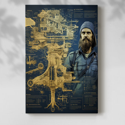 BLUEPRINT-III -Premium Gallery Wrapped Canvas  - Ready to Hang