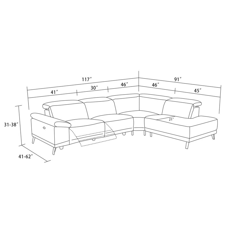 Rafael Modern Power Recliner Sectional