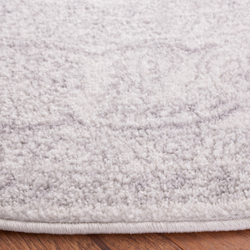 Tapis oriental ivoire / argenté Nuss, Rond 12 pi