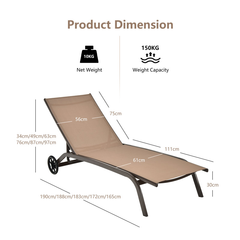 190cm Long Single Chaise