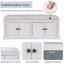  Banc de rangement avec 4 portes et tablettes réglables, offrant style et fonctionnalité pour les chaussures et les accessoires dans les espaces de vie-2066104806