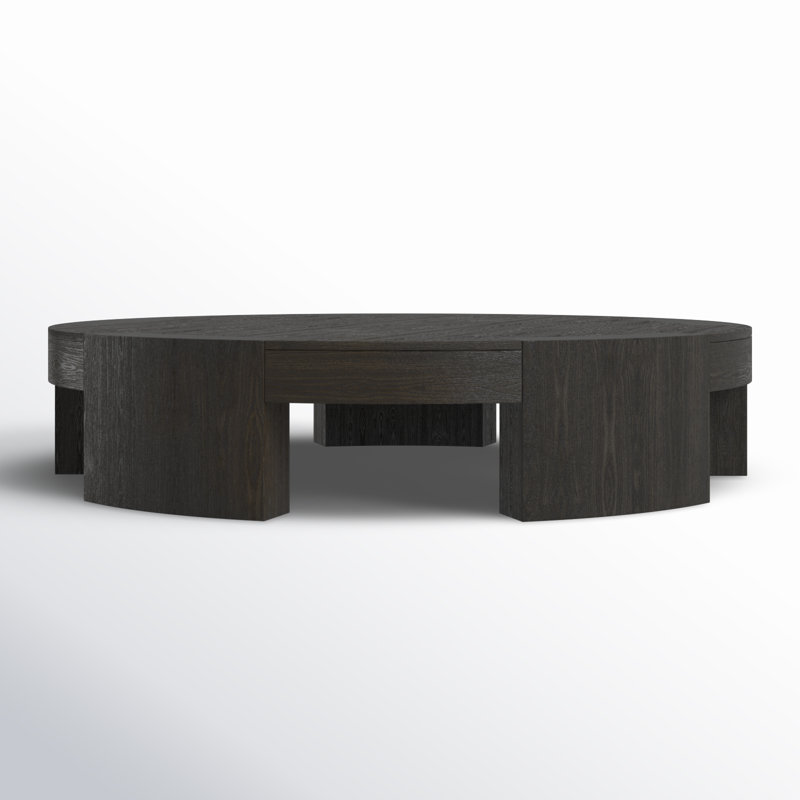 Sheffield Coffee Table, 13" H x 60" L x 60" W, Charcoal Oak Veneer