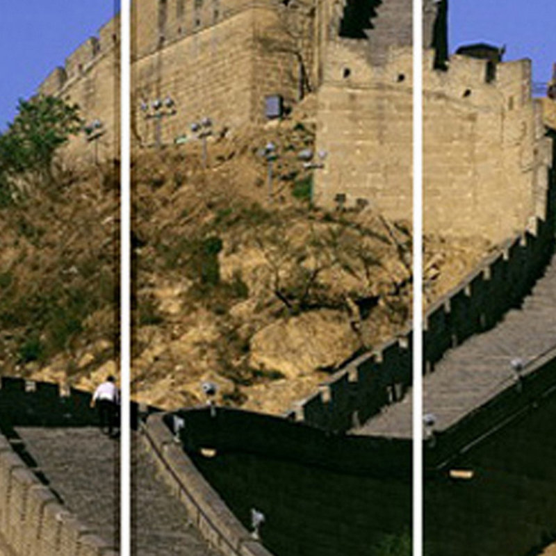 Multicolore 71 pouces, écran à 3 panneaux, impression Grande Muraille de Chine