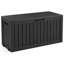 Boîte de rangement extérieure 90 gallons avec siège, boîte de rangement en résine imperméable et verrouillable