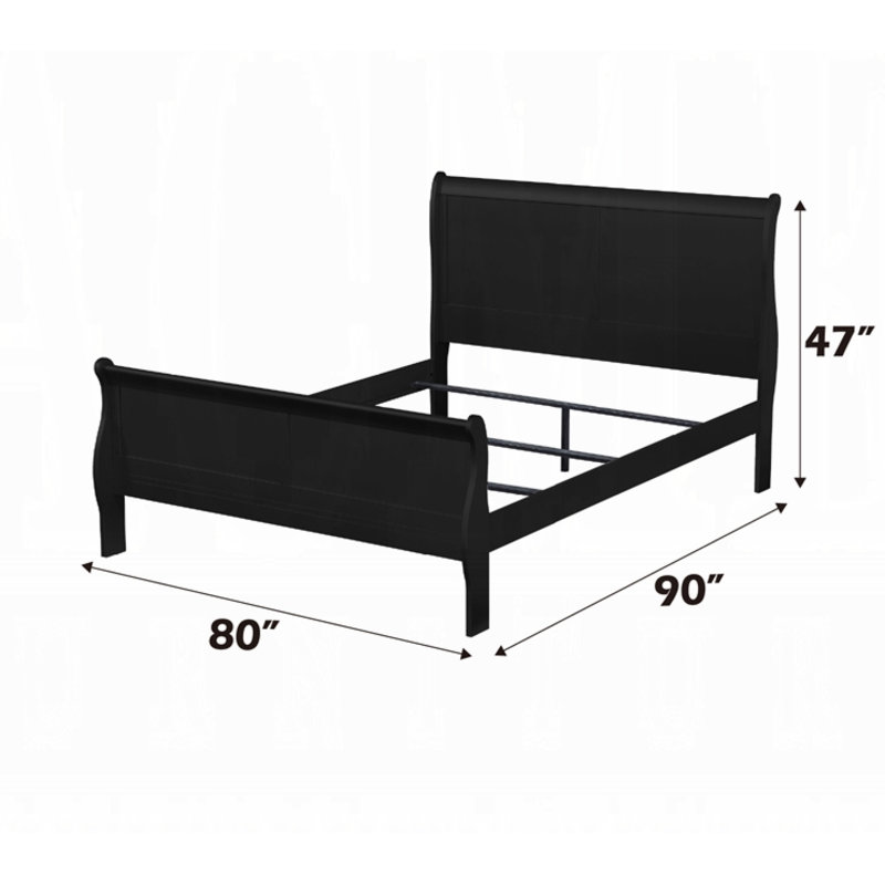 Louis Philippe Bed, Black, King
