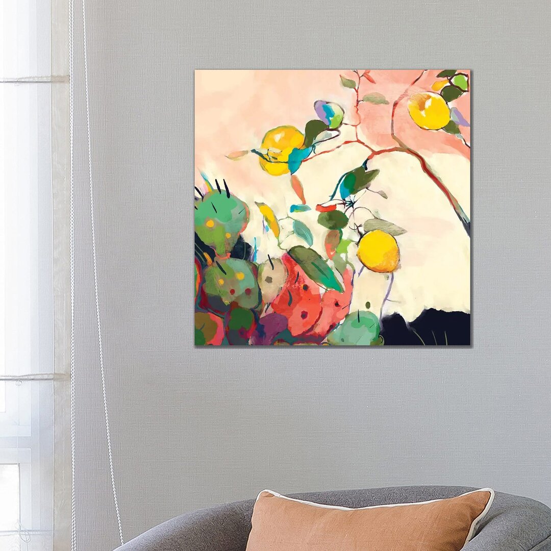 Lemon Tree Cacti Square von Ana Rut Bré - Galerie-umwickelte Leinwand Giclée auf Leinwand