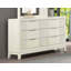 Elegant Fluted Dresser with Mirror and Chrome Finger Pulls