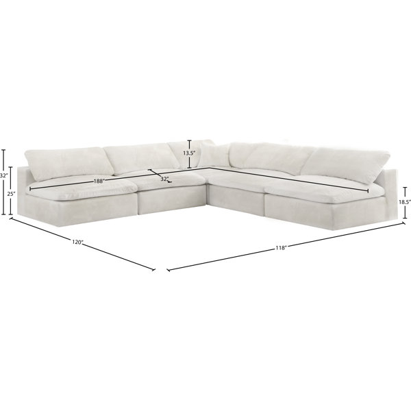 Everly Quinn Millersburg 5 - Piece Upholstered Sectional | Wayfair