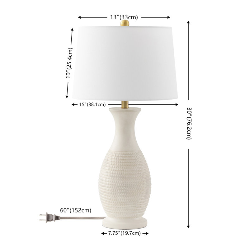 Plath Resin Table Lamp, Bone/Gold