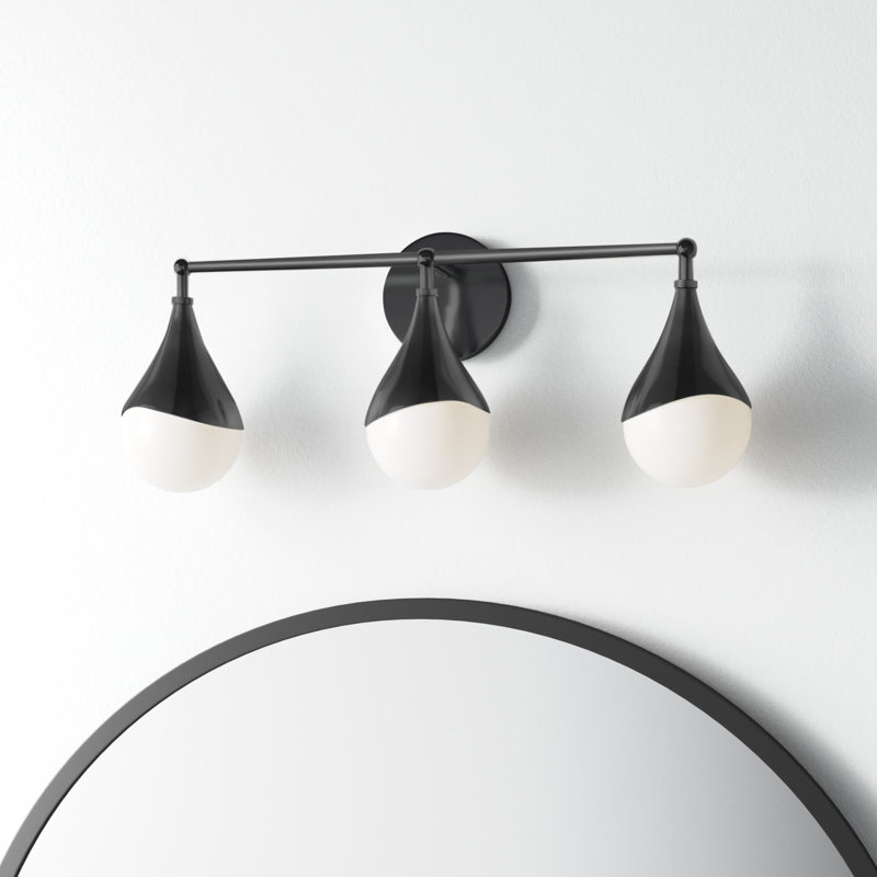 Ariana Old Bronze 3-Light LED Bath Bracket with Opal Glossy Glass