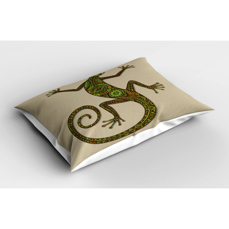 Brown/Green/Yellow Polyester Microfiber Piece Sham, Twin