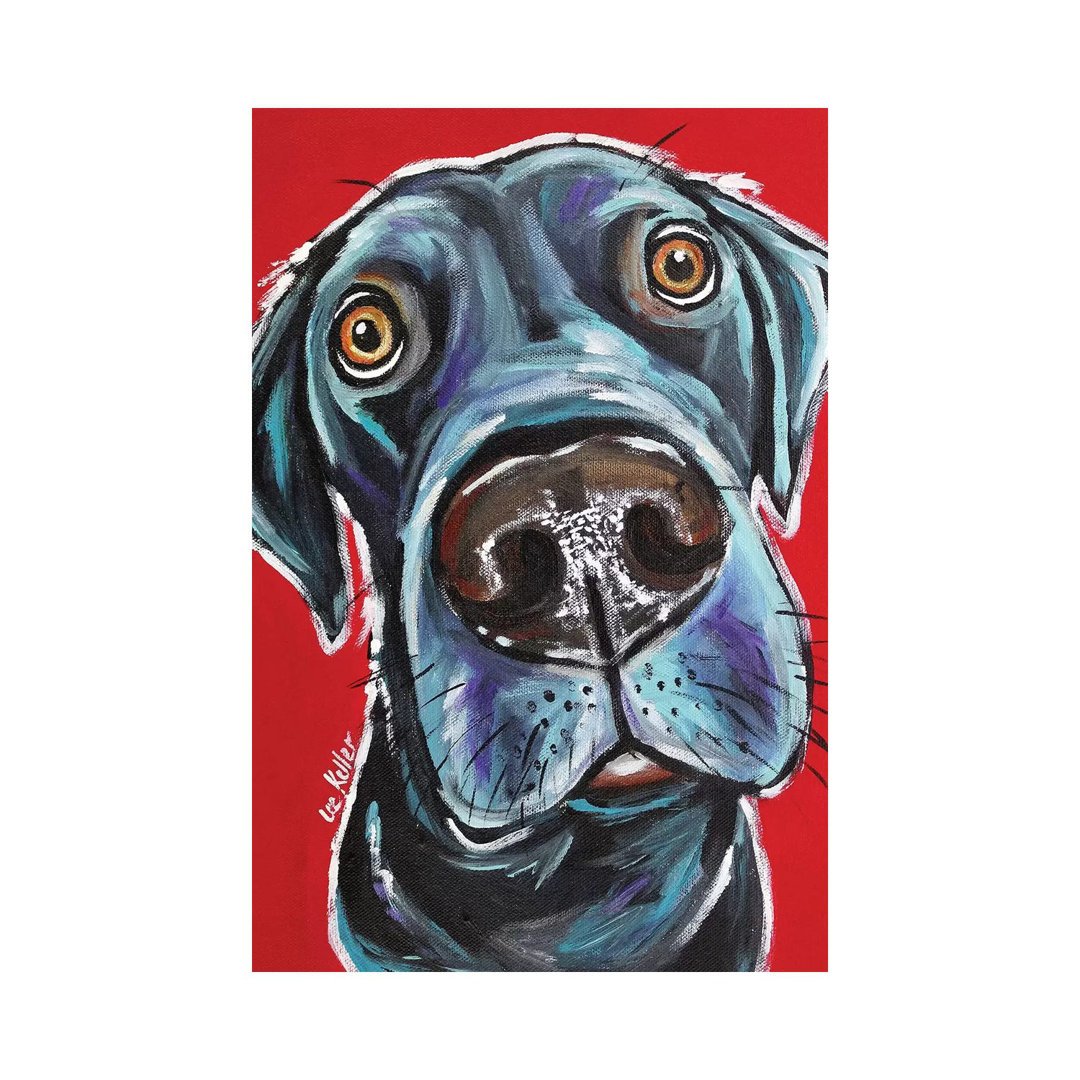 Black Lab - Arlo by Hippie Hound Studios - Wrapped Canvas Art Prints