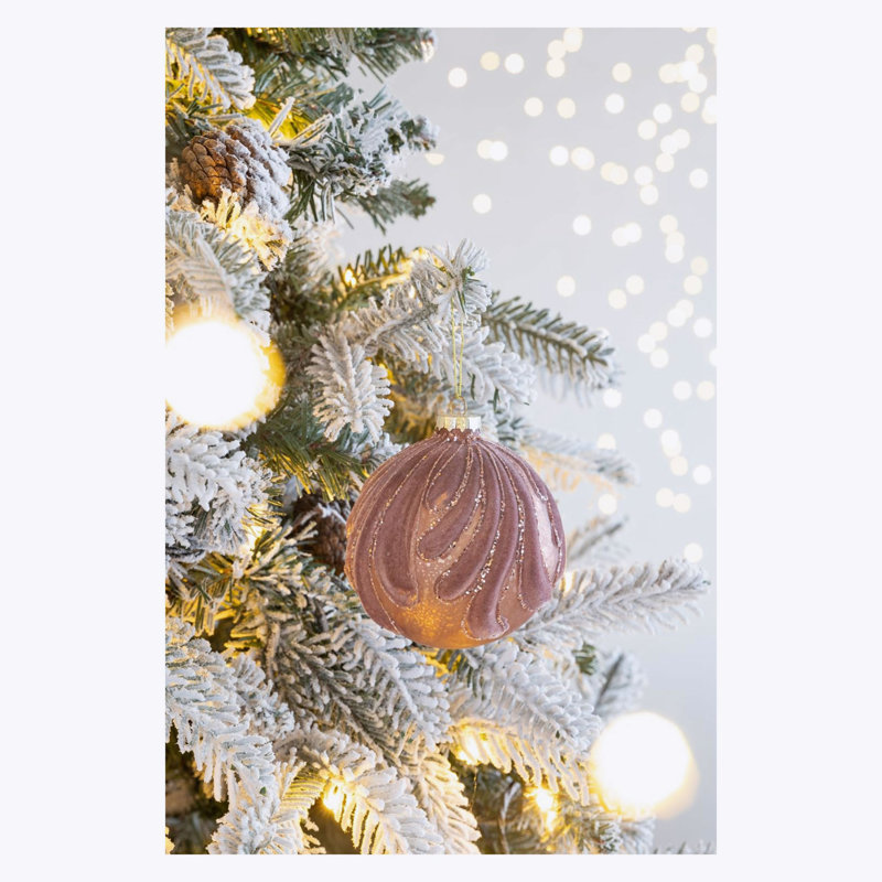 D3,9 po, boules de Noël décoratives, boules suspendues en verre pour décorations de fêtes, lot de 6