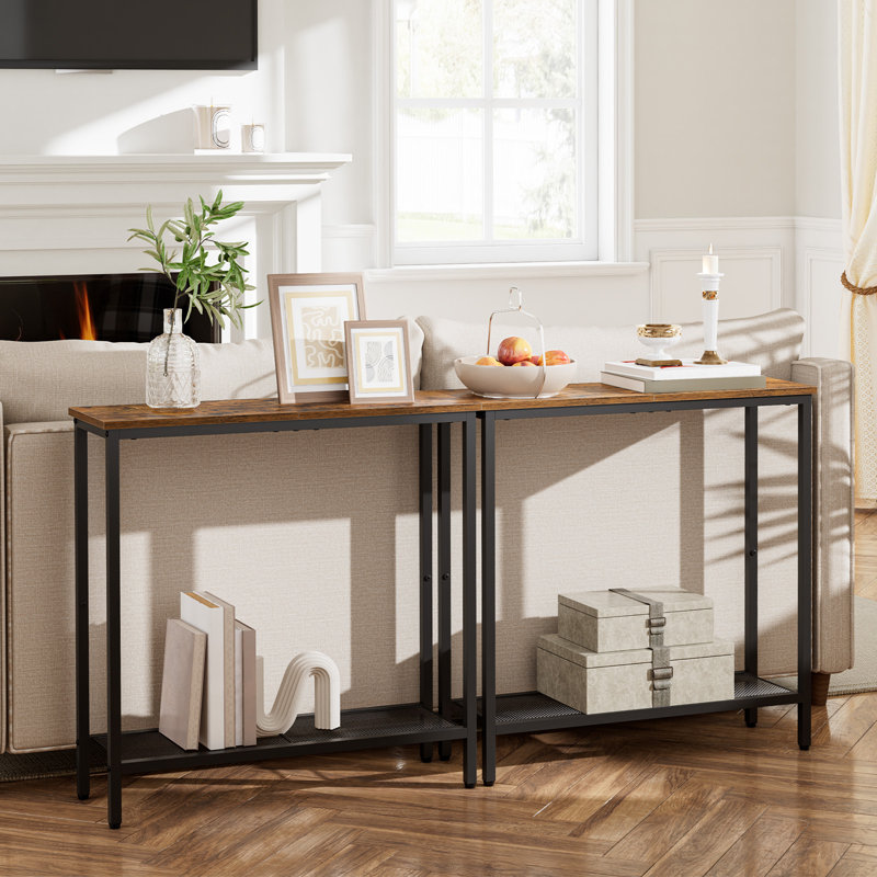 Canapé console avec tablette 29,5 po Mizpah, Brun rustique